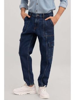 Snitch - Mens Blue Hip Hop Cargo Jeans