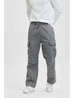 Snitch - Mens Grey Relaxed Fit Cargo Pant