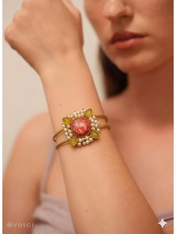 Vosgi - Red Coquette Gold Plated Cuff