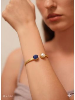 Vosgi - Blue Gold Plated Lapis Lazuli Cuff