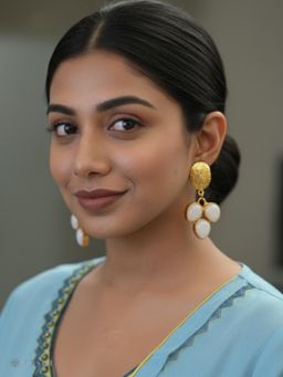 Vosgi - White Berry Stone Earrings