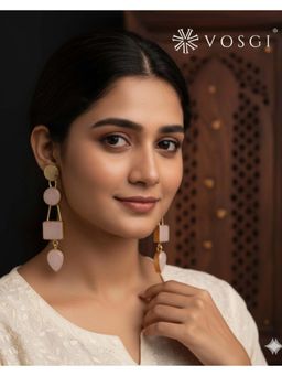 Vosgi - Pink Sky Dangle - Handmade Blue Stone Earrings