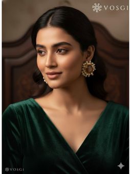 Vosgi - Brown Sea Pearl - Stone Earrings