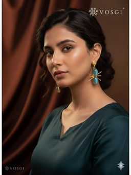 Vosgi - Blue Radiant Orbit Drop Earrings