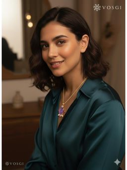 Vosgi - Purple Turtle Stone Pendant Necklace