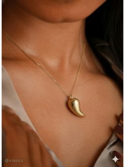 Vosgi - Golden Horn Pendant Necklace