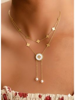Vosgi - White Petal Drop Necklace