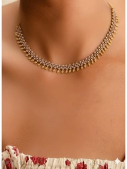 Vosgi - White Gold Tone Kerala Style Mango Necklace