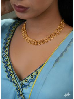 Vosgi - Pink Gold Tone Ruby Double Layered Nakshatra Necklace