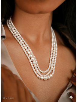 Vosgi - White Pearl Elegance Layered Necklace
