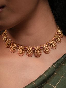 Vosgi - Pink Deviya Temple Necklace
