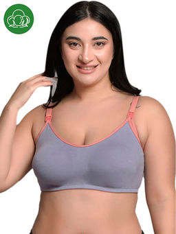 Inner Sense - Plus Size Lavender Organic Cotton Bamboo Non Padded Nursing Bra