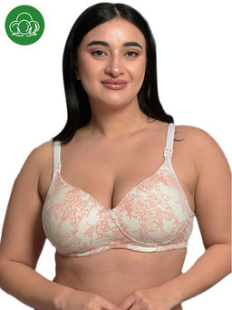 Inner Sense - Plus Size Carrot Print Organic Cotton Bamboo Padded Feeding Bra