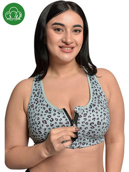 Inner Sense - Plus Size Printed Organic Cotton Bamboo Medium Impact Sports Bra