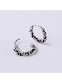 Yellow Chimes - Silver-Toned Contemporary Hoop Earrings