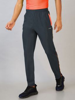 LYCOT - Men Zip Pockets and Elastic Sports Charcoal Trackpant
