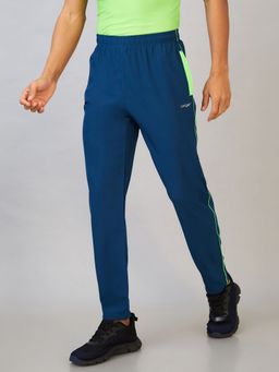 LYCOT - Men Zip Pockets and Elastic Sports Teal Trackpant