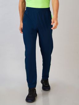 LYCOT - Men Zip Pockets and Elastic Sports Navy Blue Trackpant