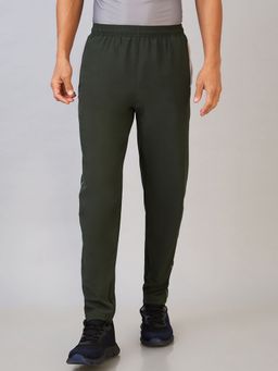 LYCOT - Men Zip Pockets and Elastic Sports Olive Trackpant
