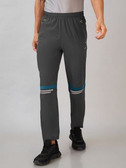 LYCOT - Men Zip Pockets and Elastic Gym Charcoal Trackpant