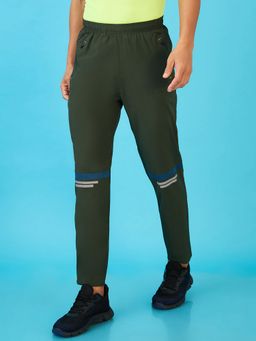 LYCOT - Men Zip Pockets and Elastic Gym Olive Trackpant