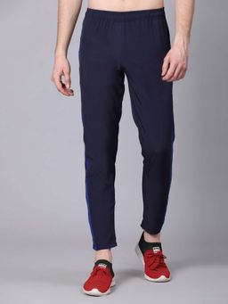 Dpassion - Navy Blue Men Polyester Sports Lightweight Gym and Running Trackpant