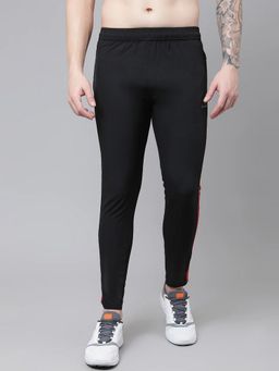 Dpassion - Men Polyester Black Sports Lightweight Gym and Running Trackpant