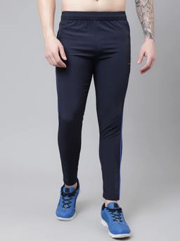 Dpassion - Men Polyester Navy Blue Sports Lightweight Gym and Running Trackpant
