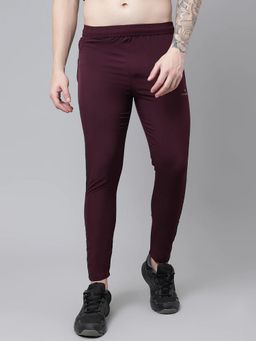 Dpassion - Men Maroon Polyester Sports Lightweight Gym and Running Trackpant