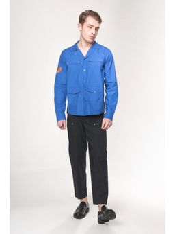 Label Aparna Rawat - Men Poplin Solid Notched Lapel Regular Fit Co-Ord Set