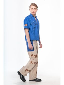 Label Aparna Rawat - Men Poplin Solid Collar Neck Regular Fit Co-Ord Set