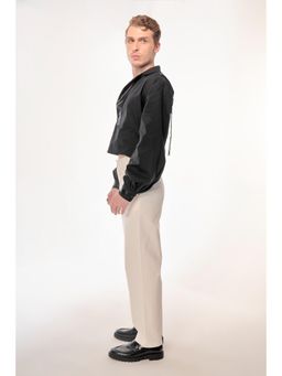 Label Aparna Rawat - Men Poplin Solid Notched Lapel Regular Fit Co-Ord Set