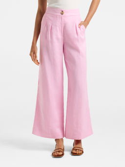 Forever New - Pink Tiara Linen Wide Leg Pants
