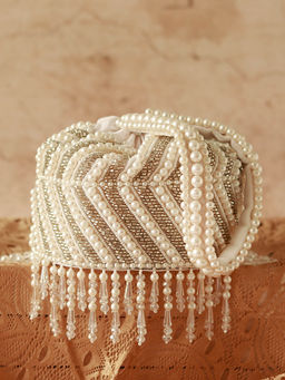 THE TAN CLAN - Petite Sequined Mini Potli with Glass Bead Hangings