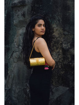 Riti - Foliage Lath Purse Gold