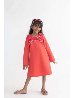 A Little Fable - Deep Coral Pearl Dress