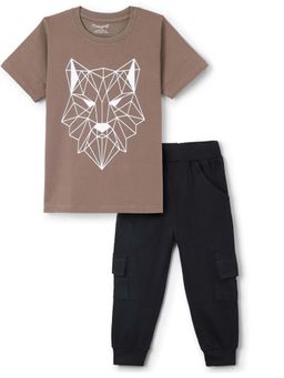 FUNKRAFTS - Boys Cotton Half Sleeves Tiger Printed T-Shirt & Jogger (Set of 2)