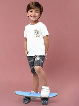 Toonyport - Boys Printed T-Shirt With Shorts White (Set of 2)
