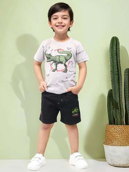 Toonyport - Boys Printed T-Shirt With Shorts Green (Set of 2)