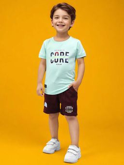 Toonyport - Boys Printed T-Shirt With Shorts Blue (Set of 2)