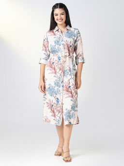 SHOWOFF - Women Multi-Color Floral Shirt Dress