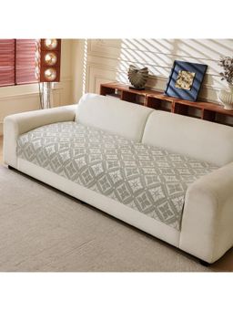 House of Quirk - Two Seater Grey Chenille Jacquard Sofa Slipcover Soft Furniture Protector