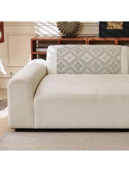 House of Quirk - One Seater Green Chenille Jacquard Sofa Slipcover Soft Furniture Protector