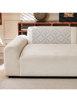 House of Quirk - One Seater Grey Chenille Jacquard Sofa Slipcover Soft Furniture Protector