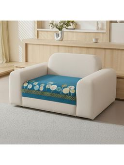 House of Quirk - One Seater Blue Chenille Jacquard Sofa Slipcover Soft Furniture Protector