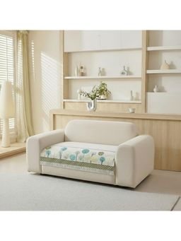 House of Quirk - Three Seater Cream Chenille Jacquard Sofa Slipcover Soft Furniture Protector