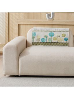 House of Quirk - One Seater Cream Chenille Jacquard Sofa Slipcover Soft Furniture Protector