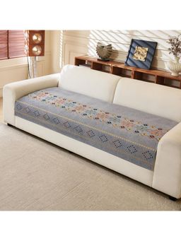 House of Quirk - Three Seater Grey Chenille Jacquard Sofa Slipcover Soft Furniture Protector