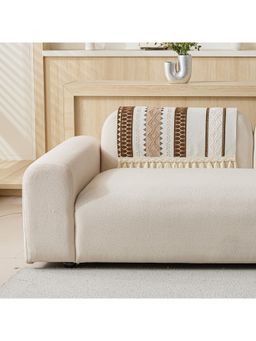 House of Quirk - One Seater Beige Chenille Jacquard Sofa Slipcover Soft Furniture Protector