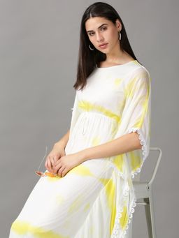 SHOWOFF - Womens Kaftan White Dyed Dress